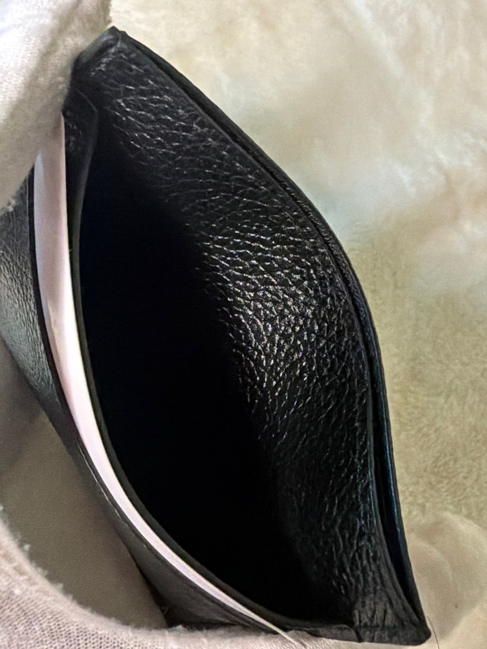 Balenciaga Black Leather Card Holder with Lime Green Logo - Picture 11 of 12